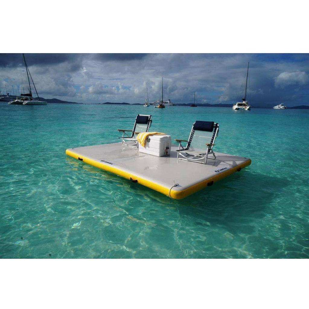 6-ft Yellow and White Inflatable Dock with Handles M778