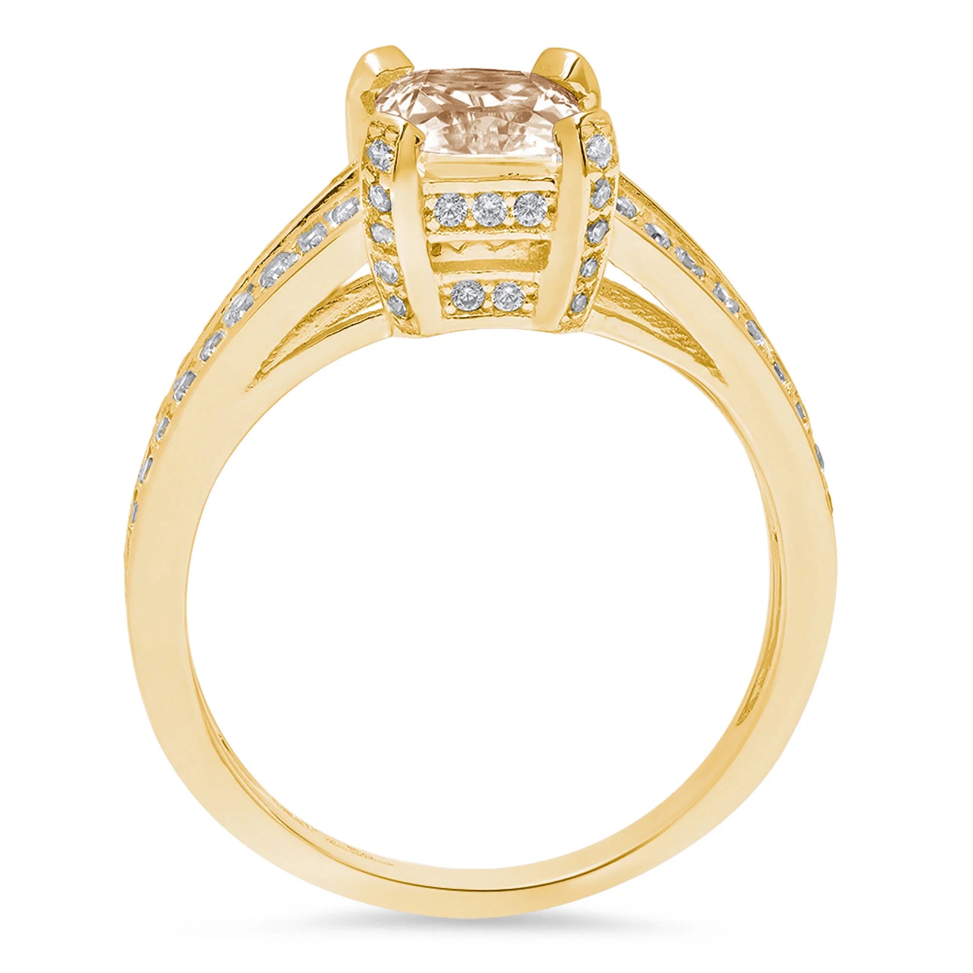 18k Yellow Gold Champagne Simulated Diamond Ring A473093