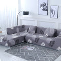 2 Piece L Shaped Sectional Couch Covers with 2pcs Pillowcases, Black, 3 Seater+4 Seater X481811