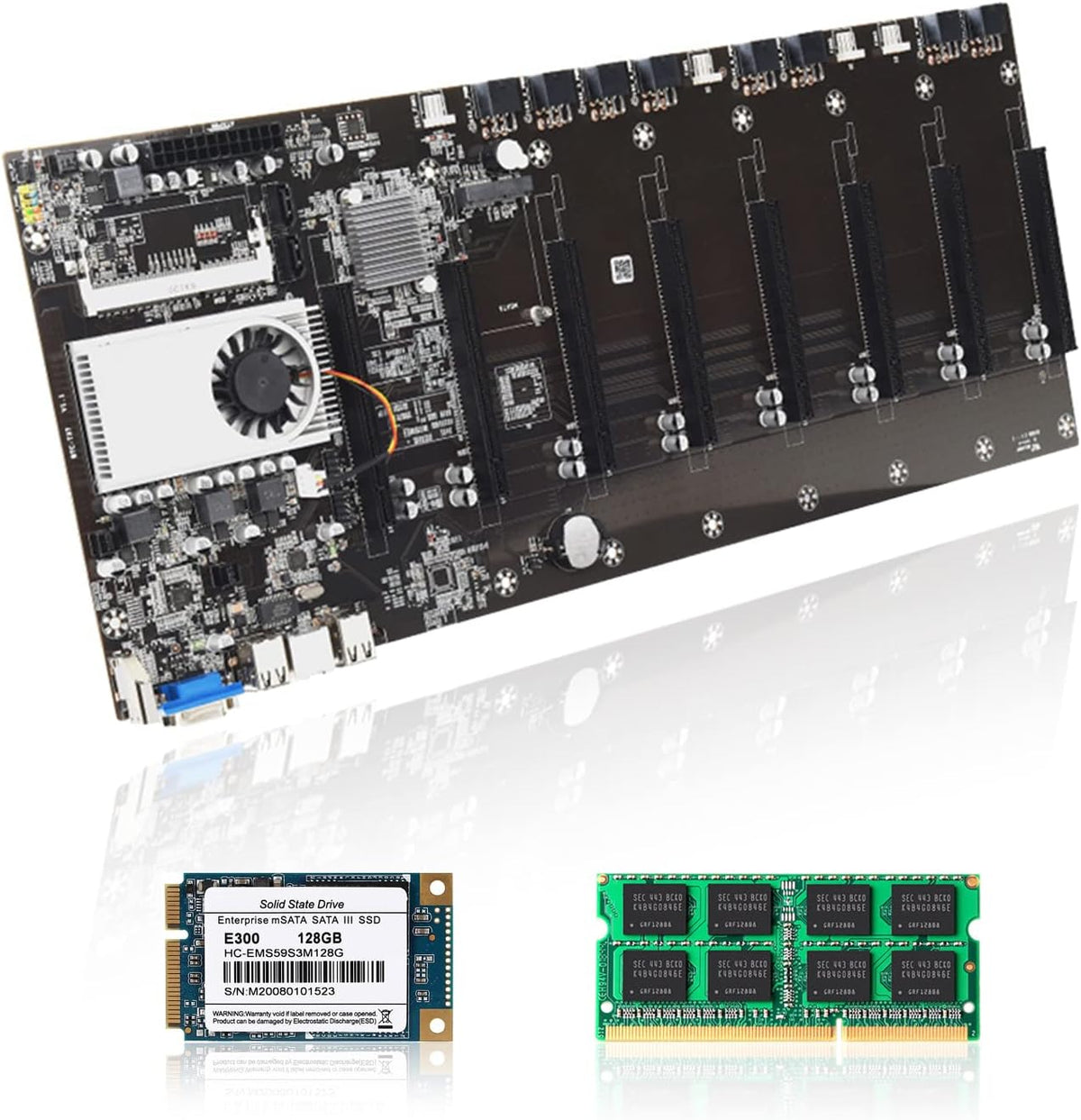 8 GPU Mining Motherboard with 8GB RAM and 128G SSD S237