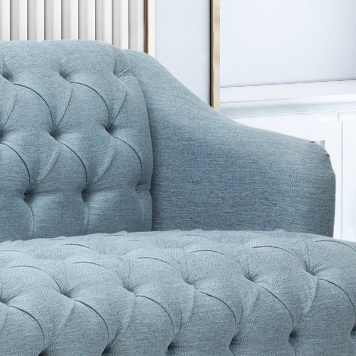 Light Blue Fabric 3 Seater Sofa D3530