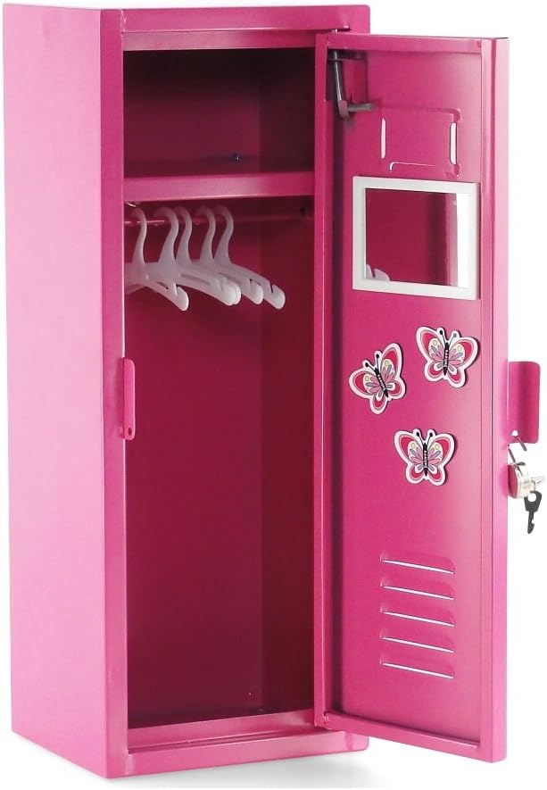 18 Inch Doll Clothes Storage with Lock, Key & 5 Hangers T59759