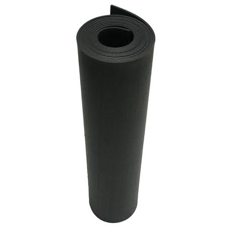 Black 1/4x22 Thick x 4ft Width x 8ft Length Rubber Sheet I7313