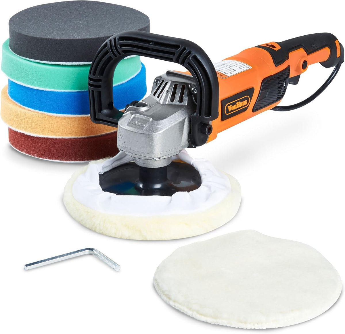 7-Inch Rotary Polisher with 7 Pads, 10-Amp, 600-3000 RPM R861747