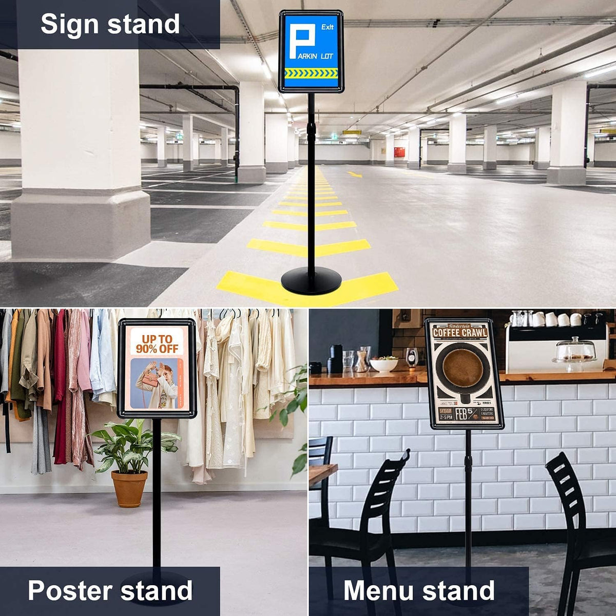 Black Pedestal Poster Stand, Pack of 2 D64185