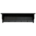 Black Rectangular Storage Shelf with Pegs C7575