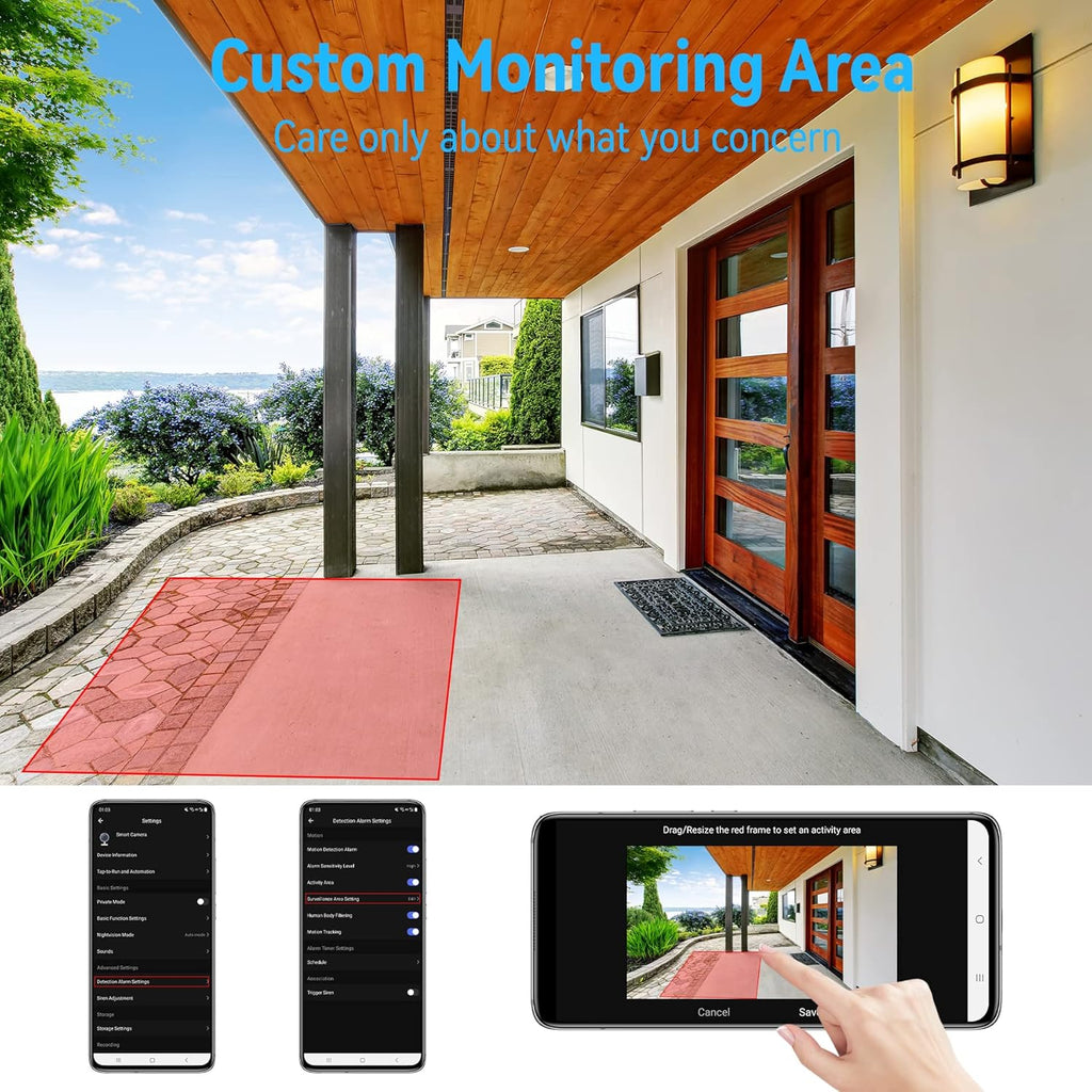 3MP 360 Degree Pan Tilt Auto Tracking 8X Zoom Wired Security Camera F12559