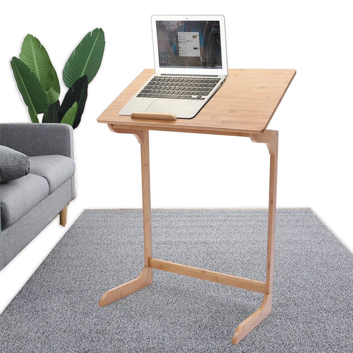 Adjustable Laptop Desk End Table Portable Over-Bed Table T738