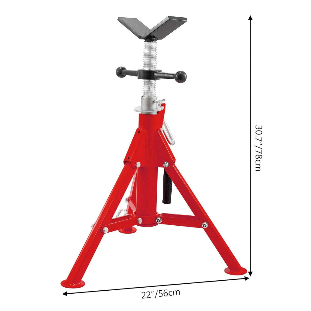V Head Pipe Stand, Adjustable Height 20-37, 2500 lb. Load Capacity, Carbon Steel R591