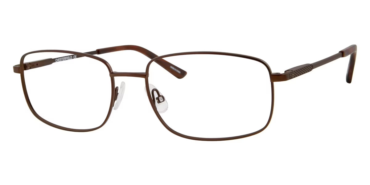 Brushed Brown Rectangular Full Rim Eyeglasses A56210