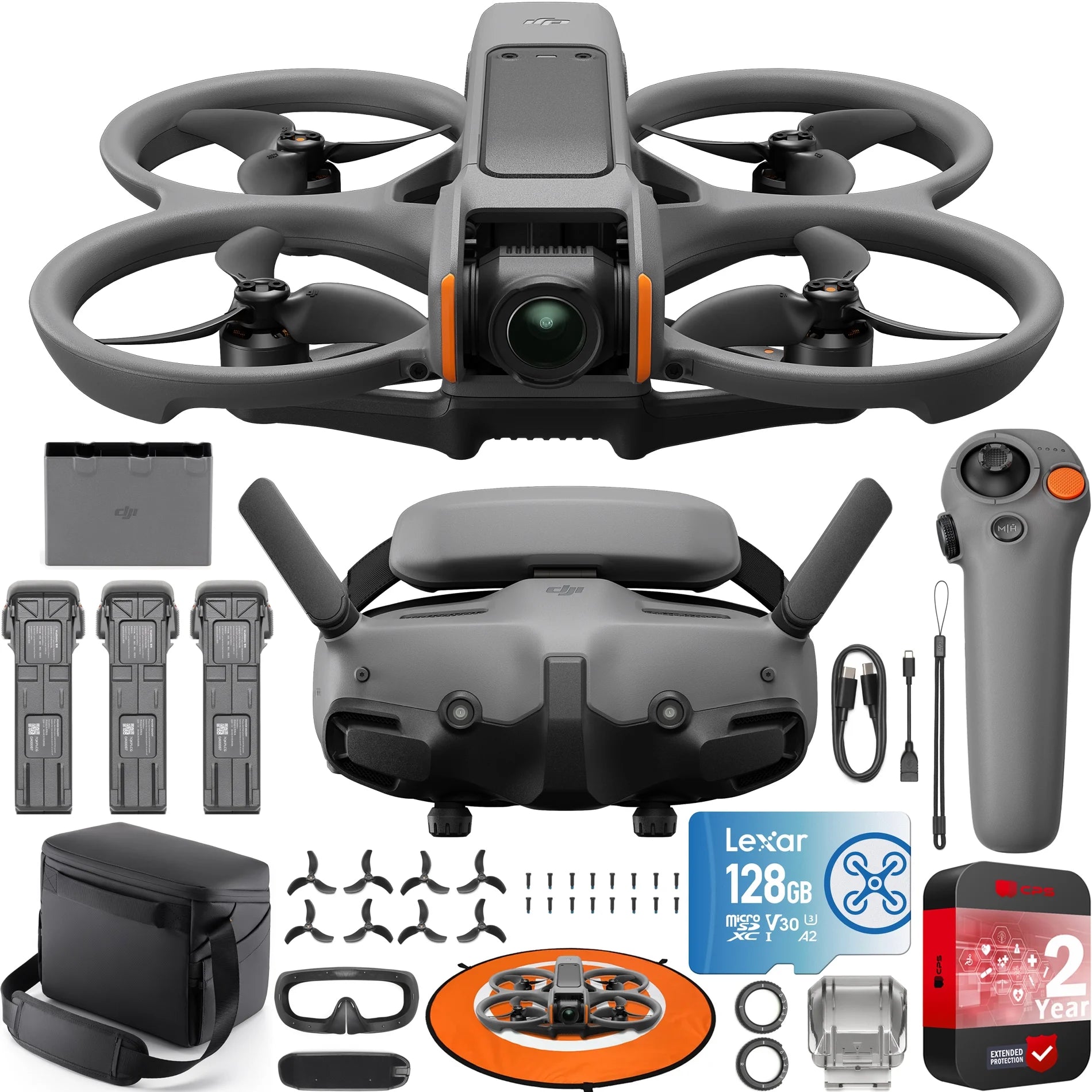 FPV Drone Fly More Combo (3 Batteries) with Camera 4K Including Goggles 3 and RC Motion 3, Built-in Propeller Guard U9122