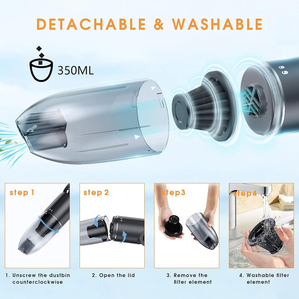 Gray Cordless Handheld Car Vacuum C77141