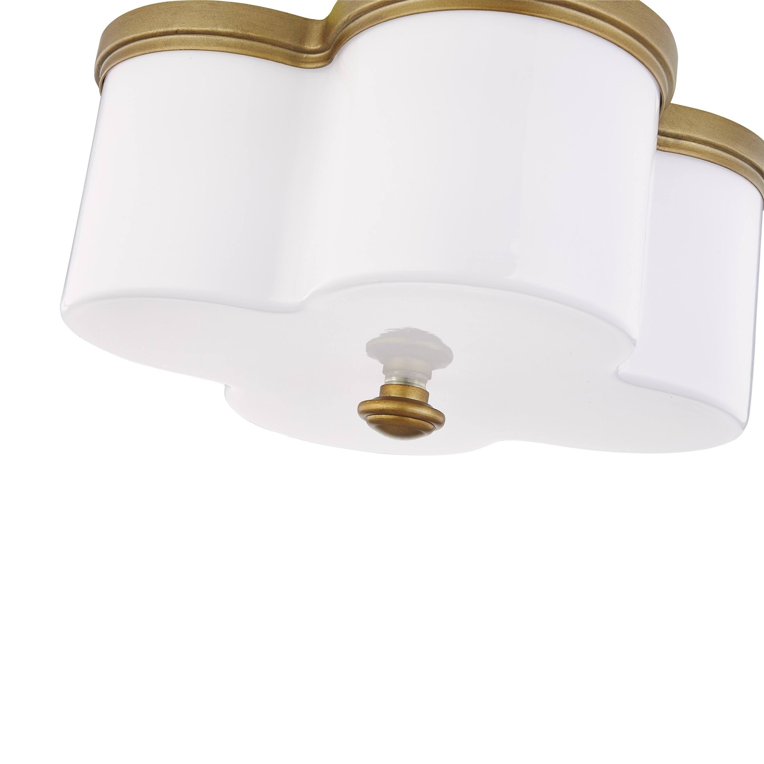 Aged Brass 2 Light Flush Mount Y712