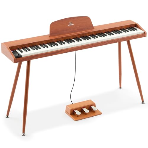 88 Key Semi Weighted Digital Piano Keyboard with 3-Pedal Unit, Built-In Speakers, USB/MIDI (Black) S7336