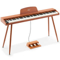 88 Key Semi Weighted Digital Piano Keyboard with 3-Pedal Unit, Built-In Speakers, USB/MIDI (Black) S7336