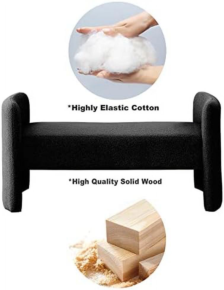 White Teddy Velvet Upholstered Ottoman Bench A252080