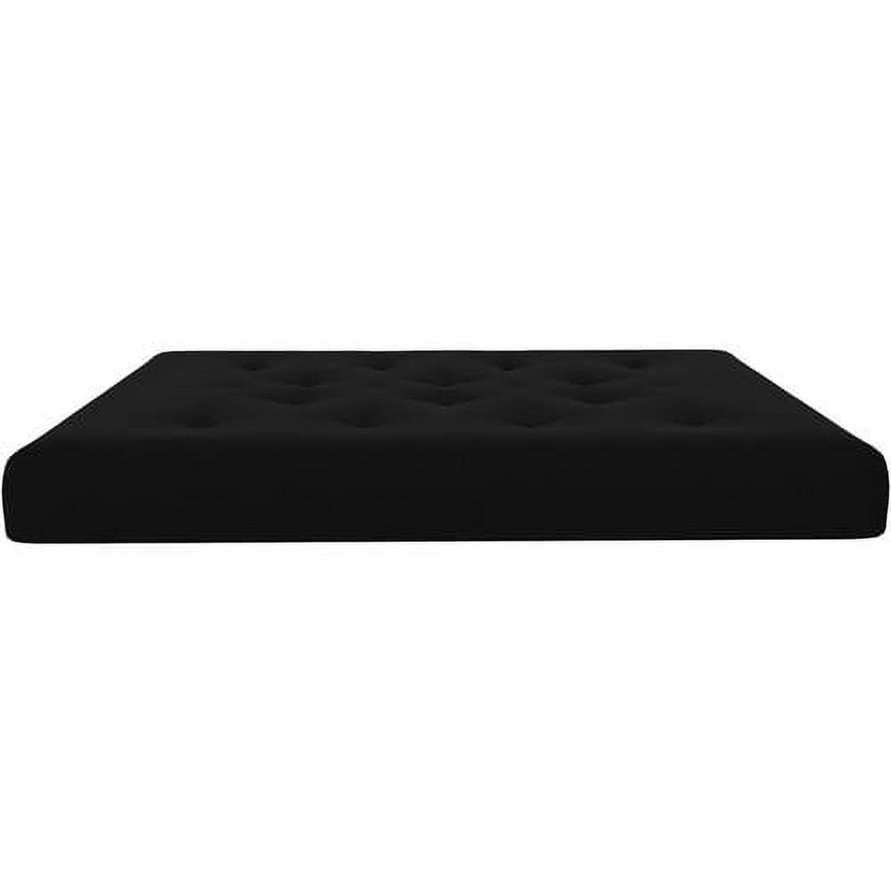 8-Inch Pocket Spring Coil Futon Mattress, Polyester Linen, Full, Black N446398