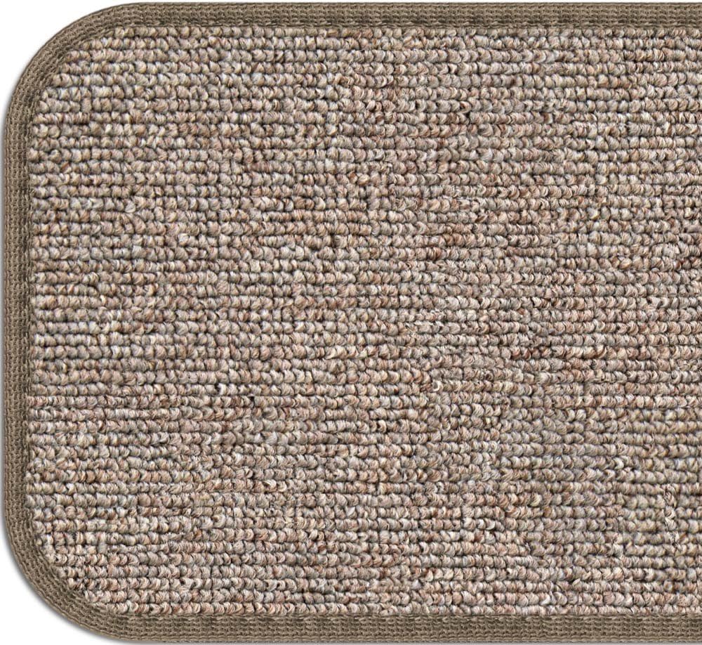 Set of 15 Attachable Carpet Stair Treads Pebble Beige 8 Inches X 30 Inches E904