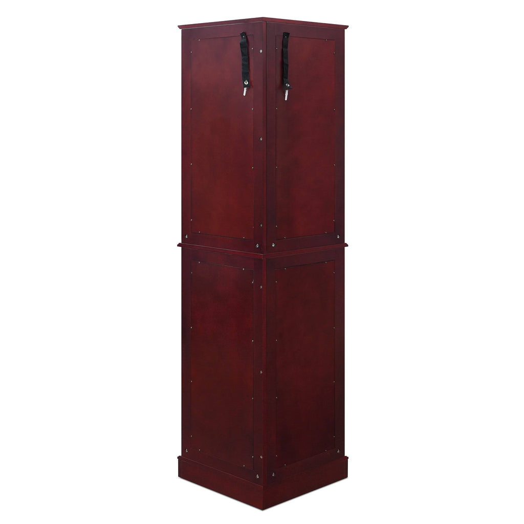 Cherry 5 Sided Lighted Corner Curio Cabinet W964