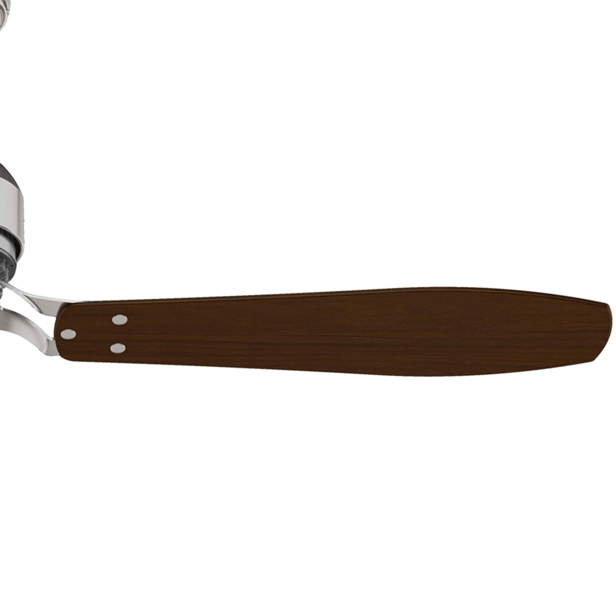 Brushed Nickel Ceiling Fan with Burnt Walnut/Walnut Blades L5180