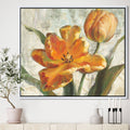 Green Ivory Framed Canvas - 44 in. Wide x 34 in. High - Gold V2015