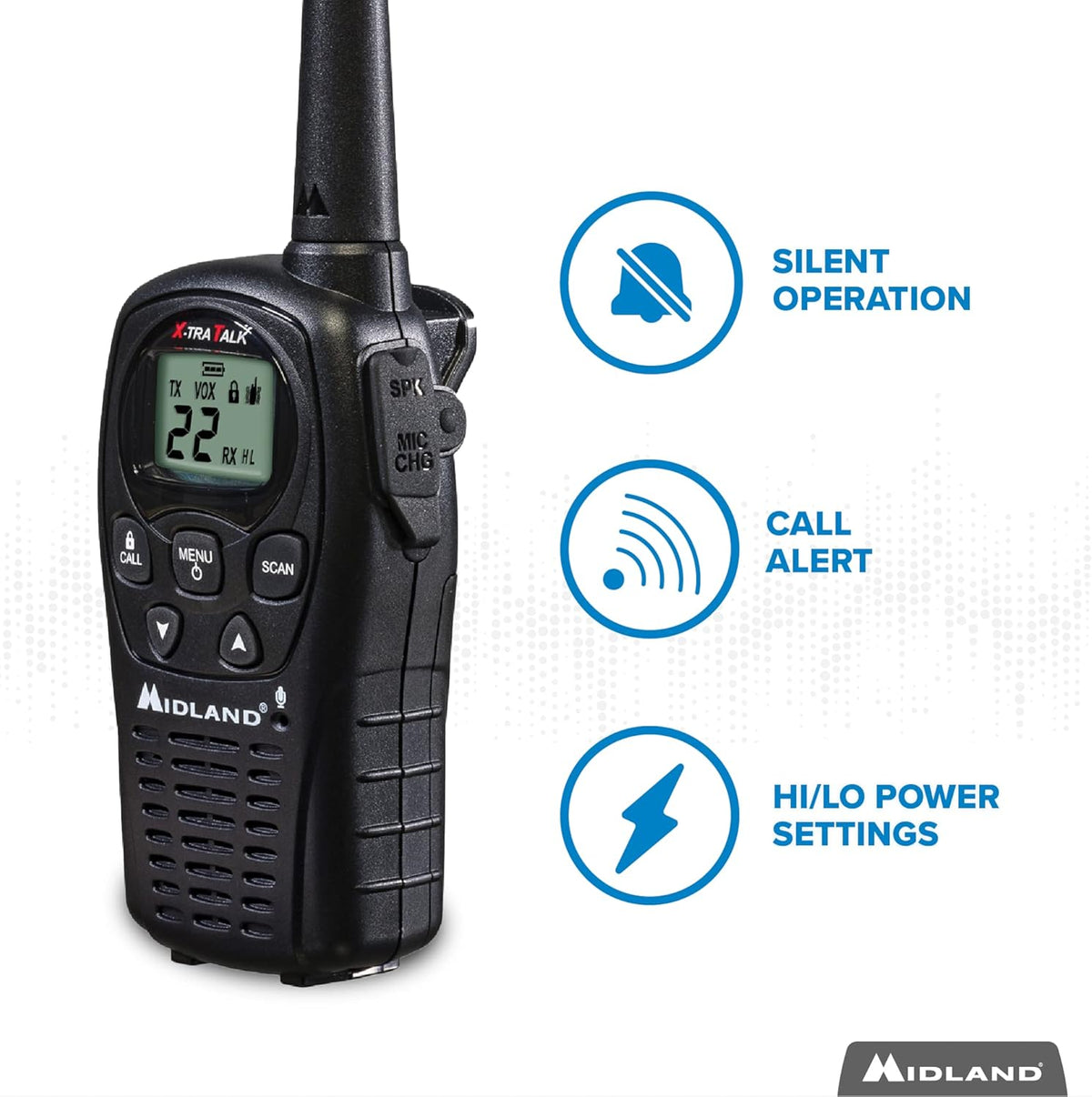22 Channel FRS Walkie Talkies Two Way Radios, Pair Pack, Black U73949