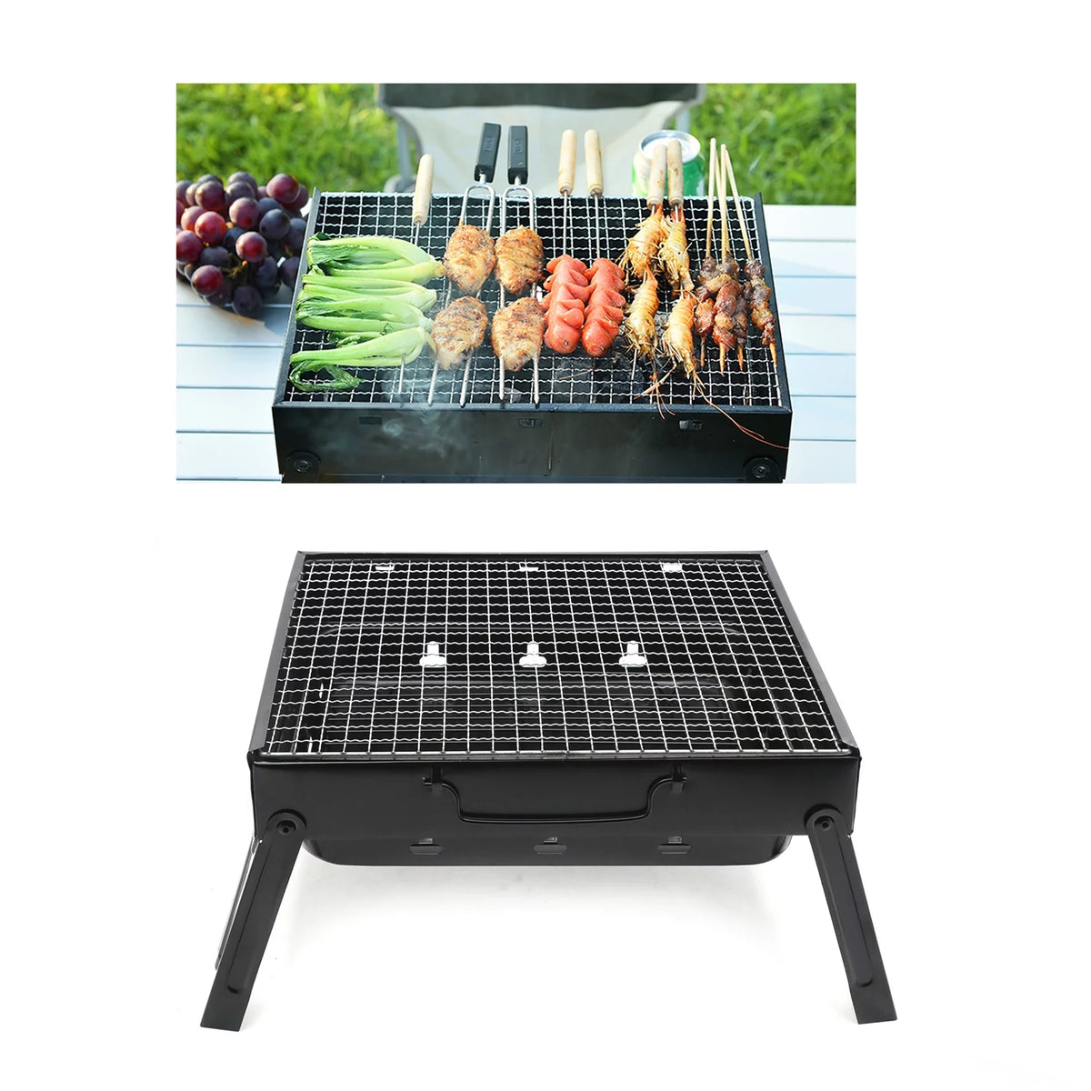 Compact Charcoal Barbecue Grill Camping Cooker L52527