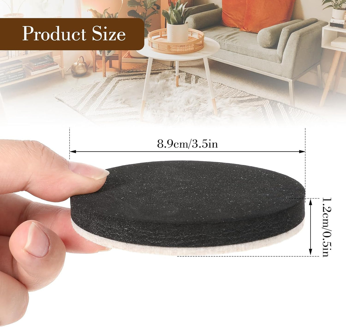 8Pcs 3.5 Inches Reusable Heavy Duty Furniture Sliders J872659