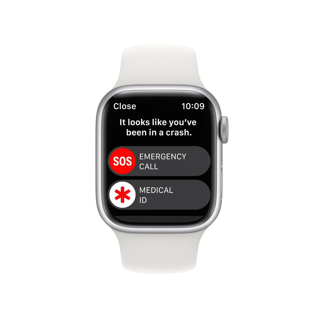 Silver Aluminum 41mm Apple Watch with White Sport Band W4200
