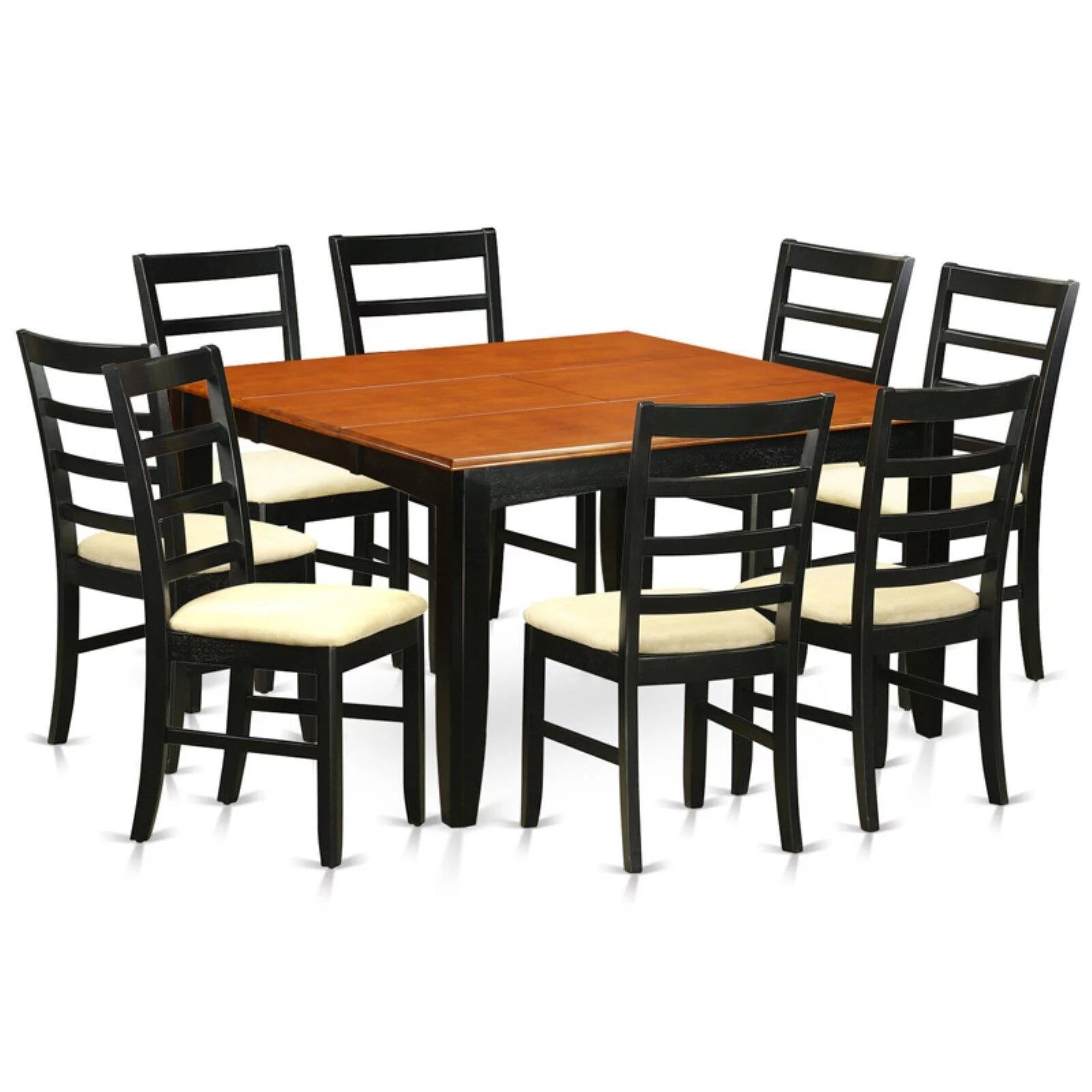 9 Pc Square Dining Table with Leaf and 8 Dining Chairs R638