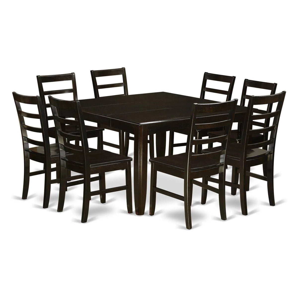 9 Pc Square Dining Table with Leaf and 8 Dining Chairs R638
