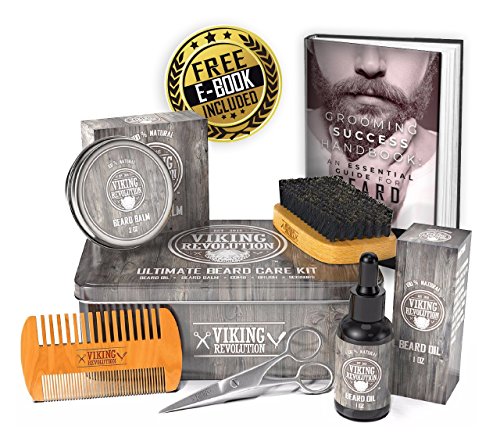 Beard Growth Kit - Oil, Balm, Serum, Derma Roller & Wooden Comb U571