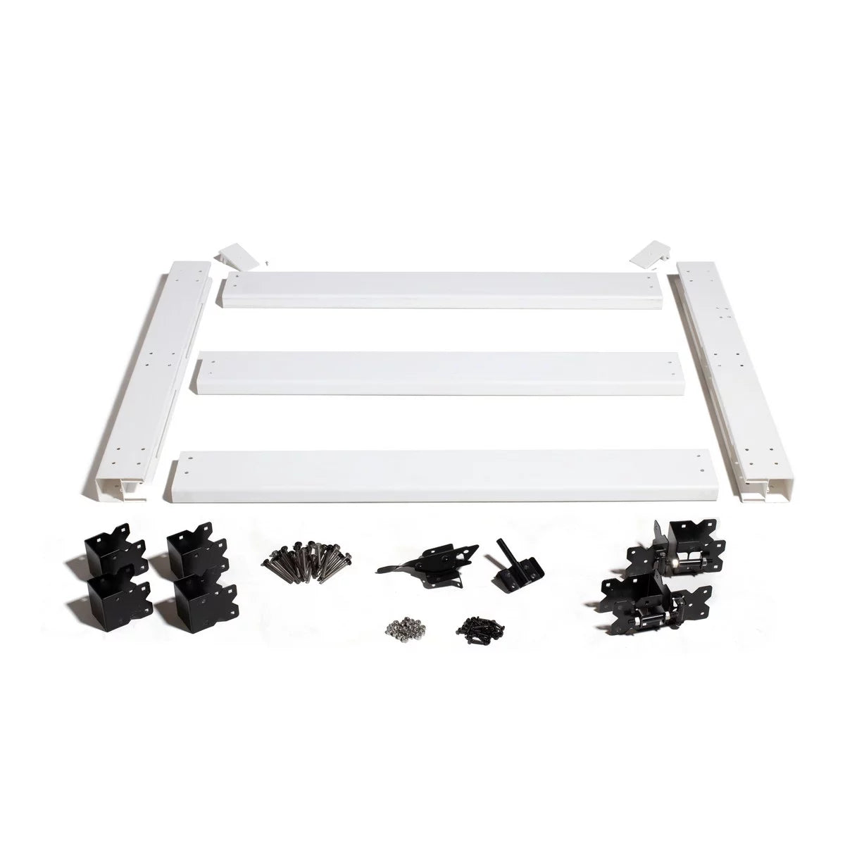White Vinyl 3-Rail Ranch Fence Gate Kit H88169