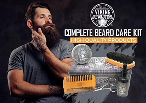 Beard Growth Kit - Oil, Balm, Serum, Derma Roller & Wooden Comb U571