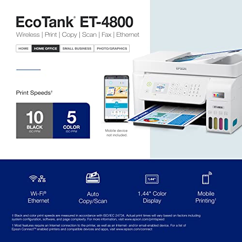 White Wireless All-in-One Supertank Printer with Scanner, Copier, Fax, ADF and Ethernet L362253