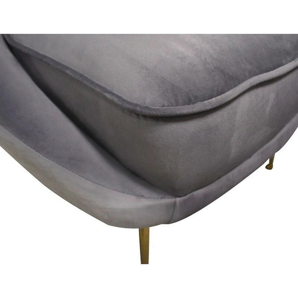 Grey Velvet Accent Chair J694