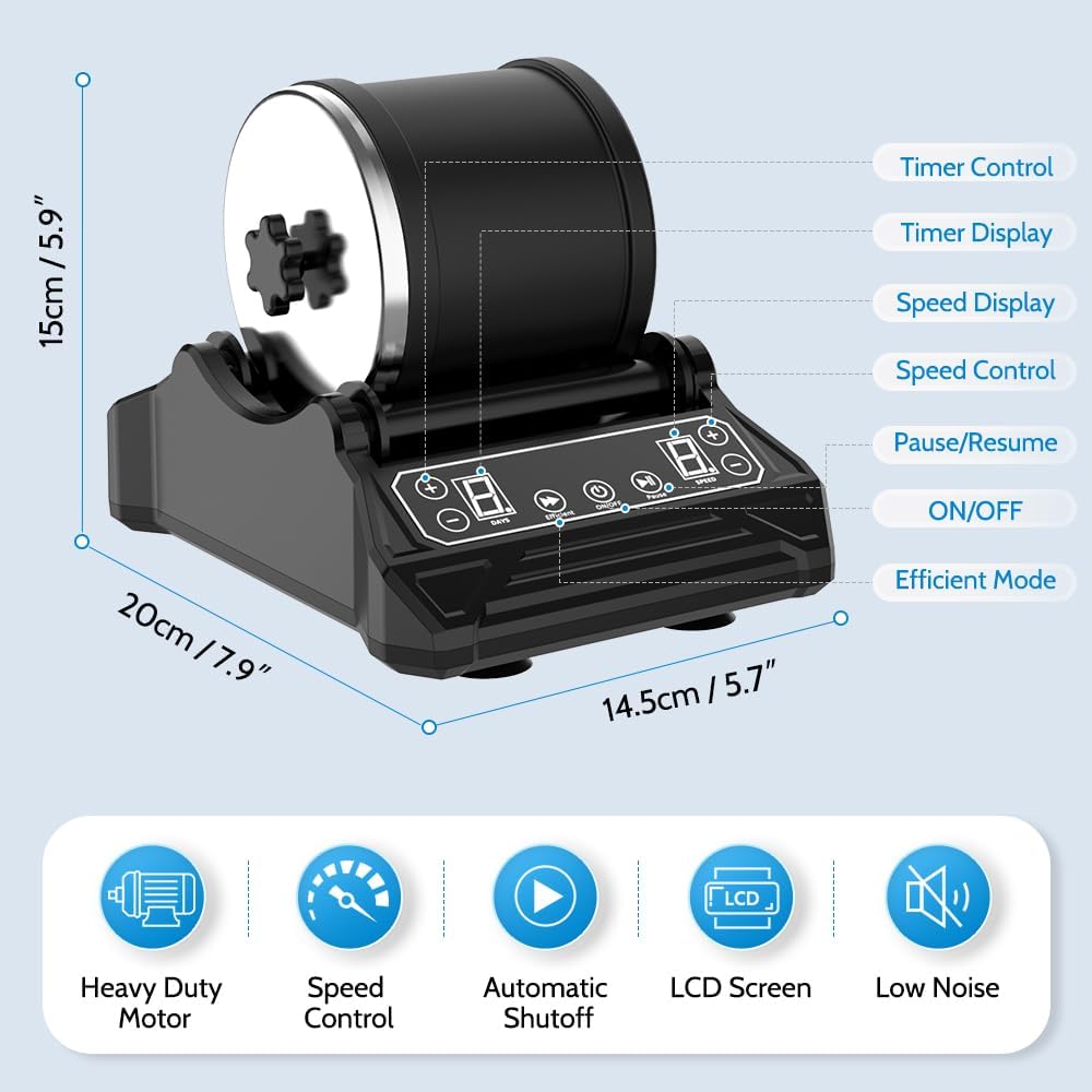 2.5lbs Rock Tumbler Kit with LCD Display D273