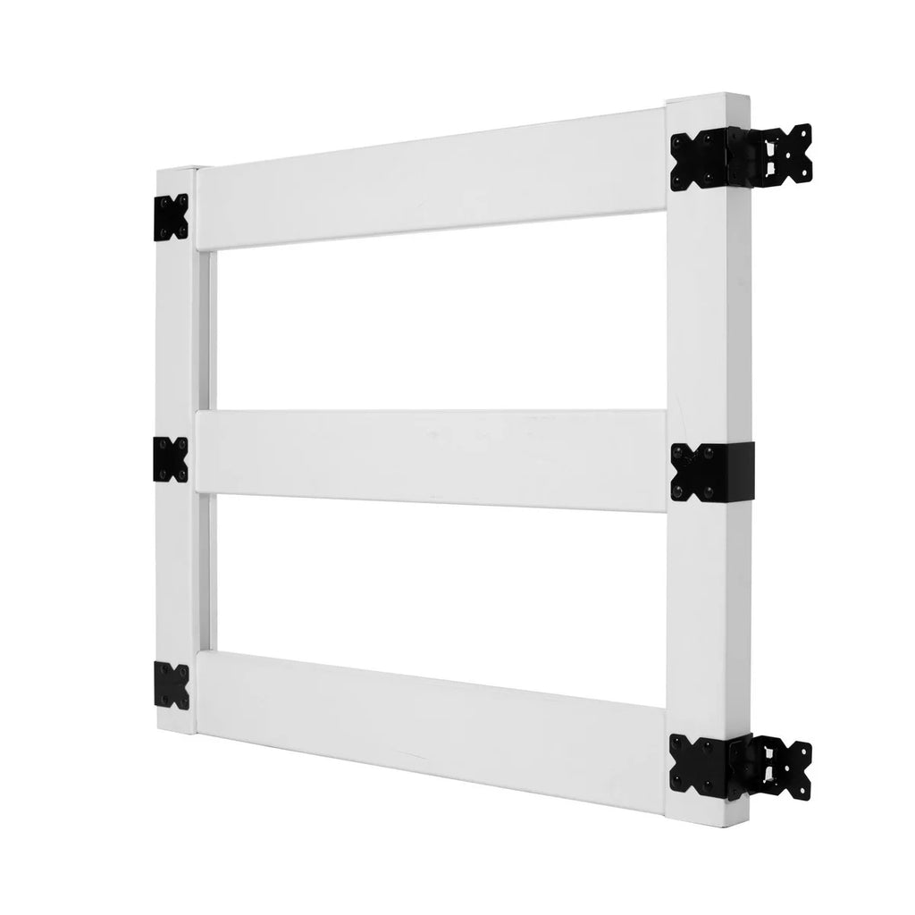 White Vinyl 3-Rail Ranch Fence Gate Kit H88169