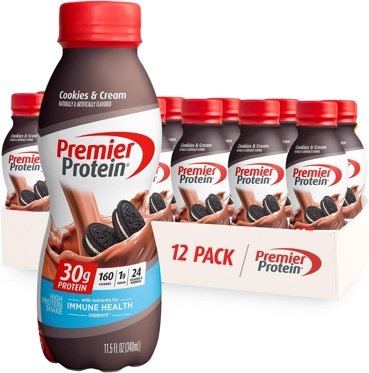 Cookies & Cream and Bananas & Cream 30g Protein 1g Sugar 12 Pack Protein Shake L834