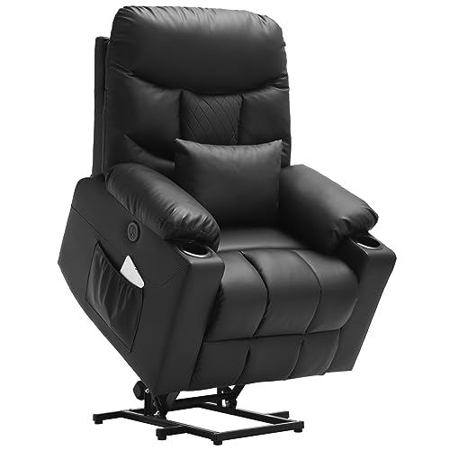 Grey Linen Fabric Power Lift Recliner Chair with Massage and Heated T69016