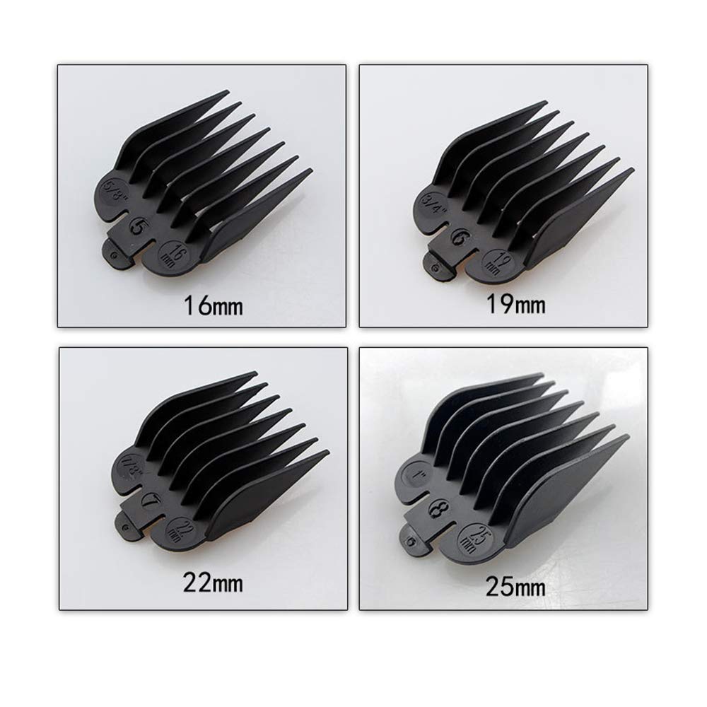 8 Pcs Black Hair Clipper Combs Guides Set O815