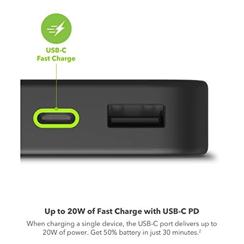 20,000 mAh Power Bank with USB-A and USB-C Ports U84196