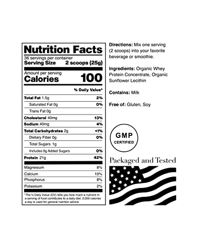 Organic Unflavored Whey Protein - 2lbs P7205