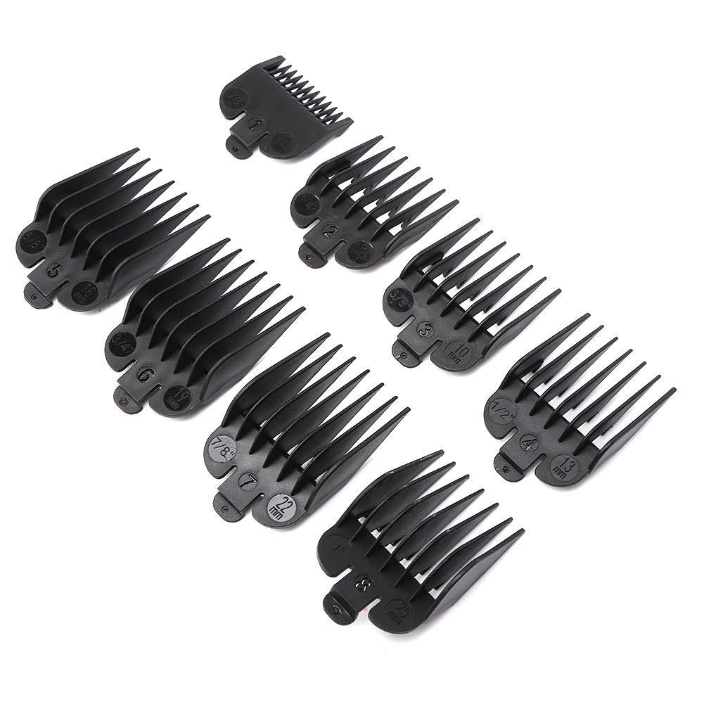 8 Pcs Black Hair Clipper Combs Guides Set O815