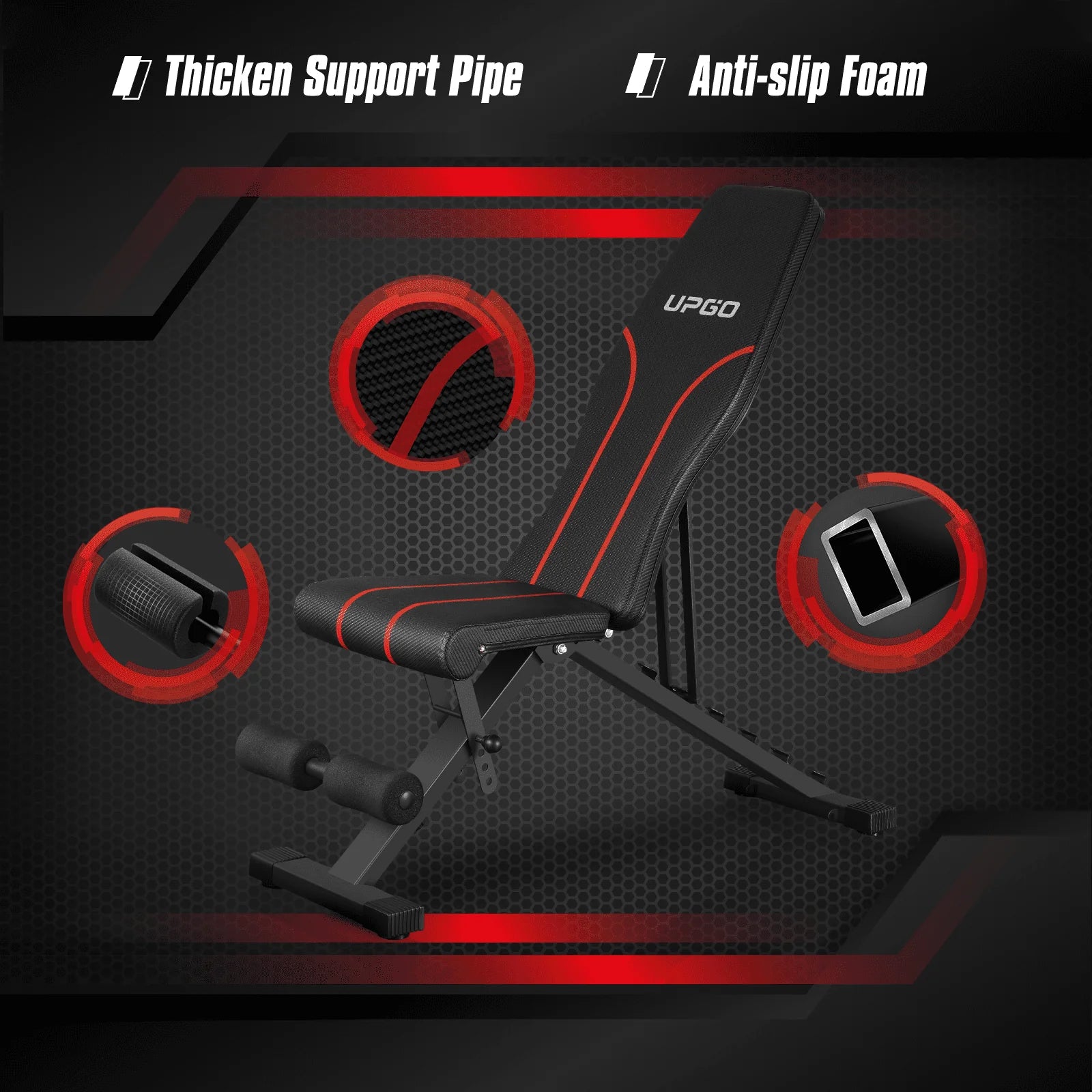 Adjustable Weight Bench with 660lbs Weight Capacity Foldable Gym Bench S31965