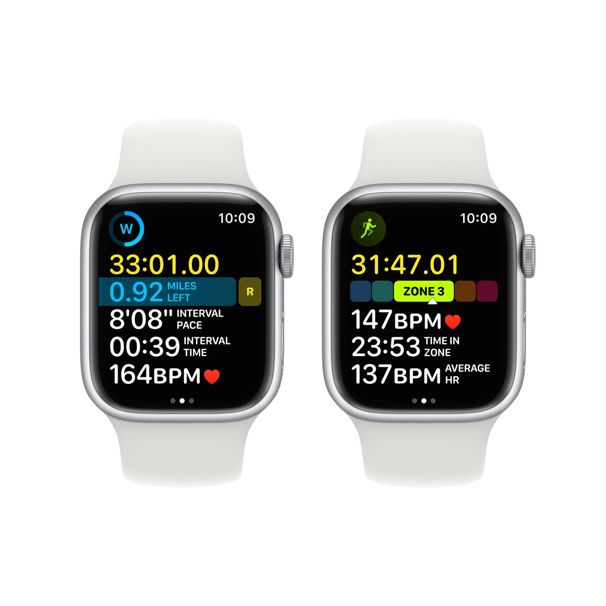 Silver Aluminum 41mm Apple Watch with White Sport Band W4200