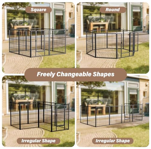 Black 32" Height 8 Panels Heavy Duty Dog Playpen N372518