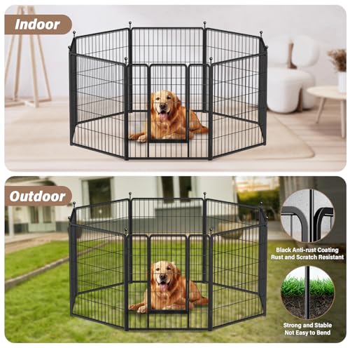 Black 32" Height 8 Panels Heavy Duty Dog Playpen N372518