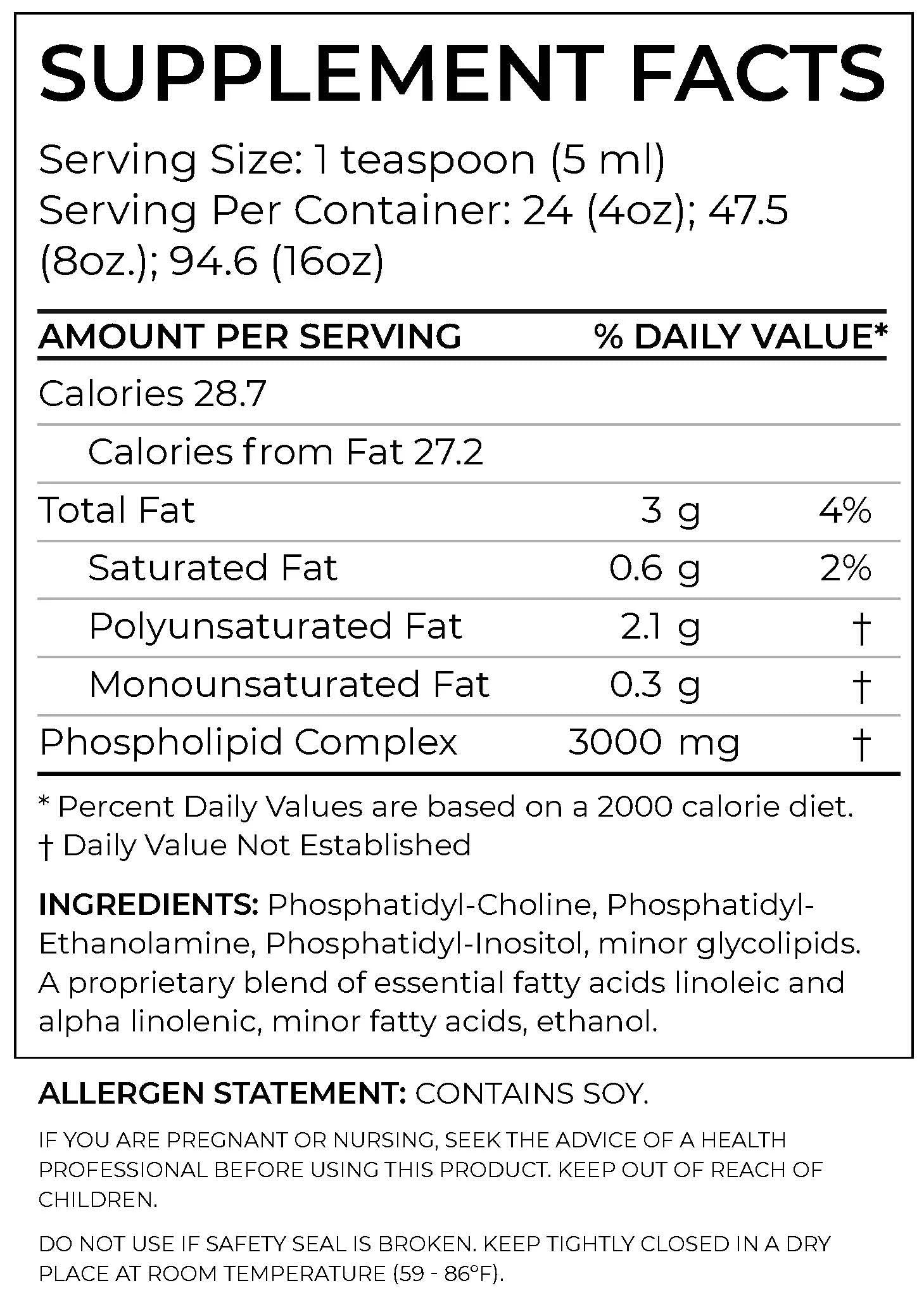 8 fl. oz. Phosphatidylcholine Supplement Y44821