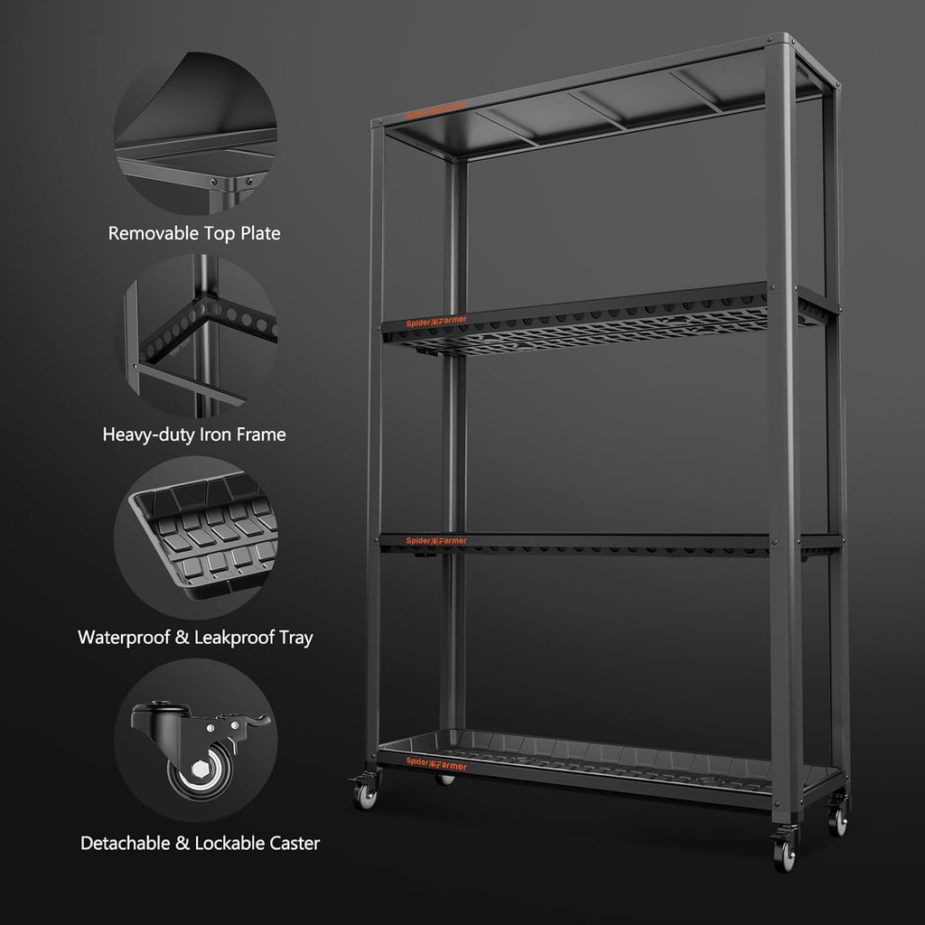 3 Tier LED Grow Light Plant Stand with Wheels U33576
